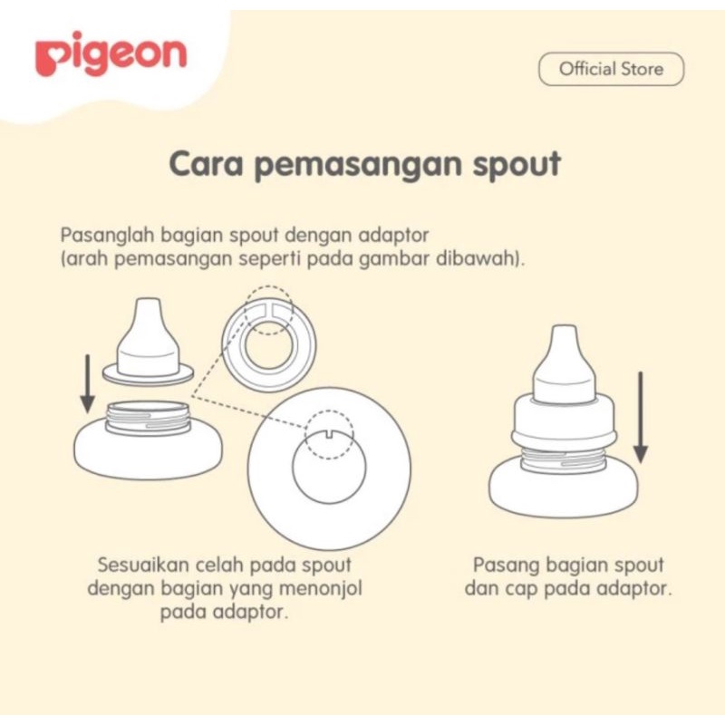 ORIGINAL Pigeon Magmag Spare Spout / Karet Putih Pigeon Spout untuk Magmag Step 2 / Spout replacement magmag spout cup