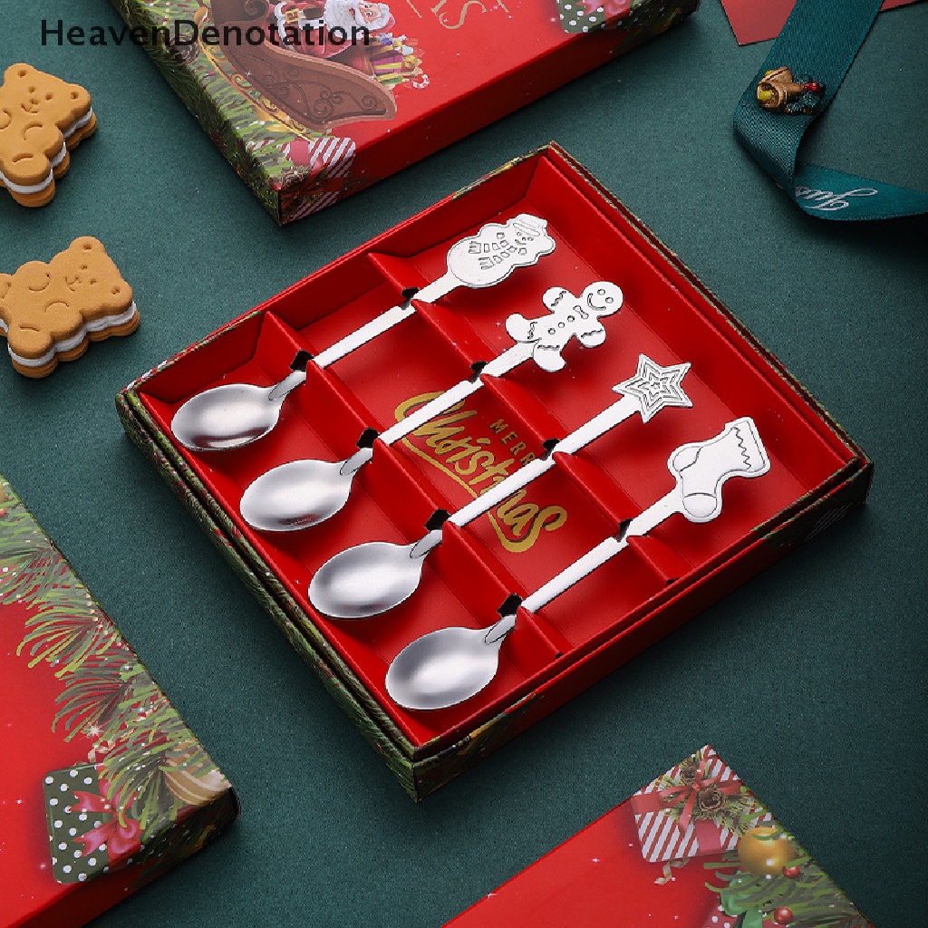 [HeavenDenotation] 4pcs / set Stainless Steel Coffee Tea Spoons Tableware Dinnerware Cutlery Dinner HDV