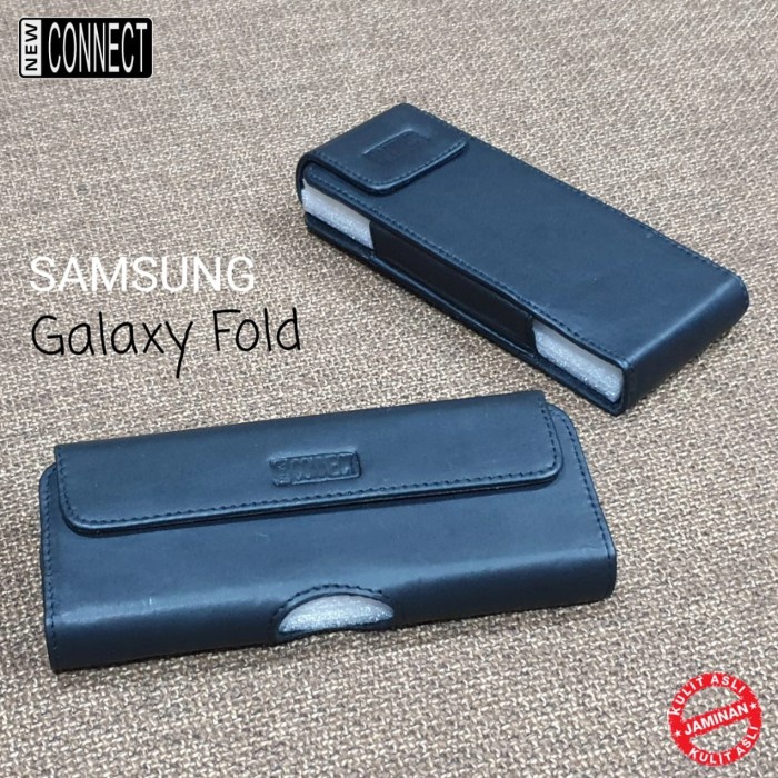 Stand Sarung Hp Smartphone Samsung Galaxy Fold Kulit Asli
