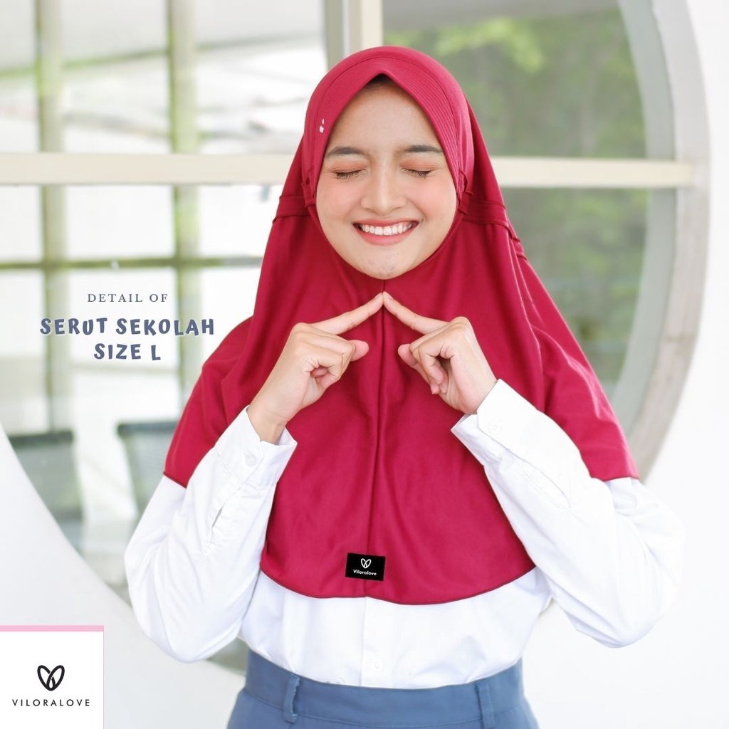 Viloralove - Kerudung Sekolah Serut 2 (Kerudung Instan)