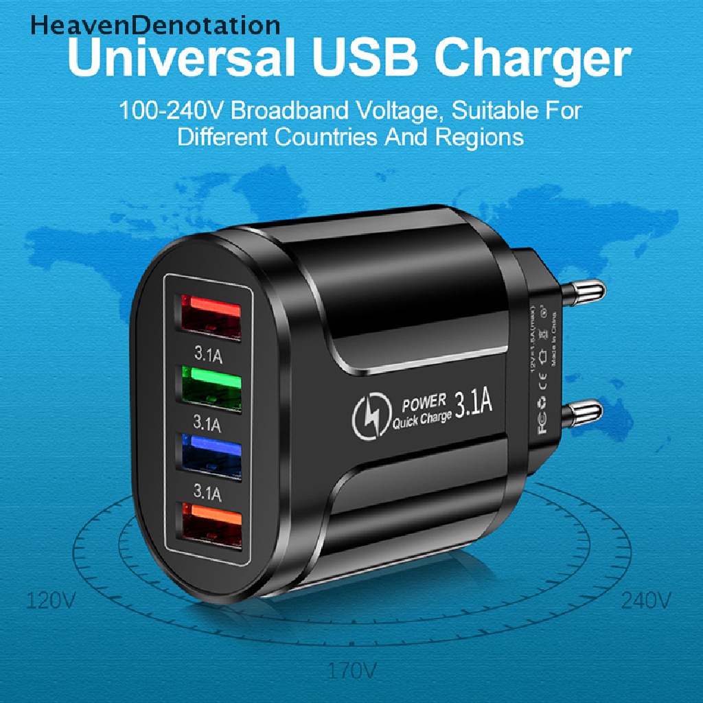 [HeavenDenotation] Usb Charger Fast Charger 4usb Charger Quick Charge 3.0 Adaptor Handphone HDV