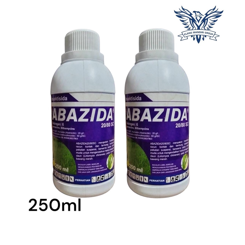 Insektisida ABAZIDA 250ml 20/80 SC Basmi Hama Penggerek Daun Bahan Aktif Abamectin 20g/l Methoxyfenozide 80 g/lSC Abacel Demolish Stadium Tenone