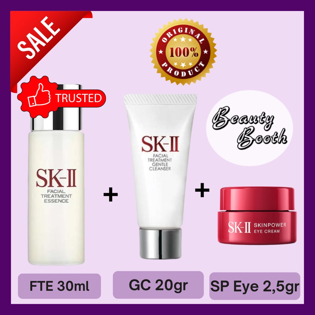 SK-II SKII SK2 SK II FTE 30ml + Cleanser 20gr + Skinpower EYE 2,5gr