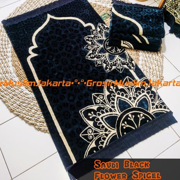 ֍ Sajadah Turki Hitam Motif Bunga/Sajadah Bulu Premium Tebal Murah ♀