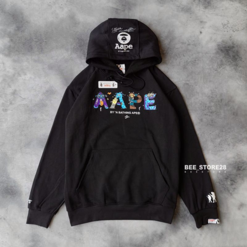 BISA COD !!! SWEATER HOODIE BAPE X AAPE STEVE HARINGTON CRUNCH PREMIUM HIGHT QUALITY