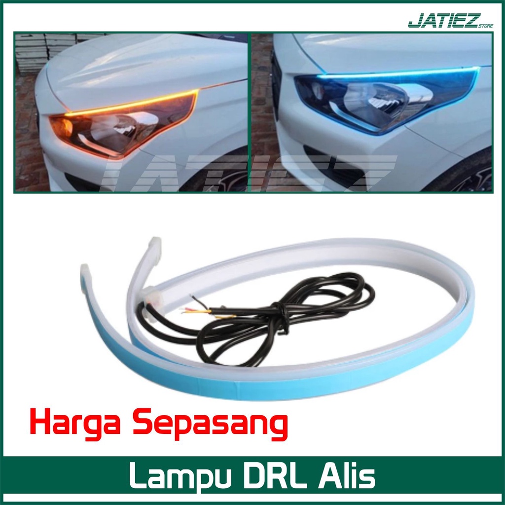 Lampu LED DRL Alis 30cm 45cm 60cm LED DRL Running Welcome Mobil Motor Sein