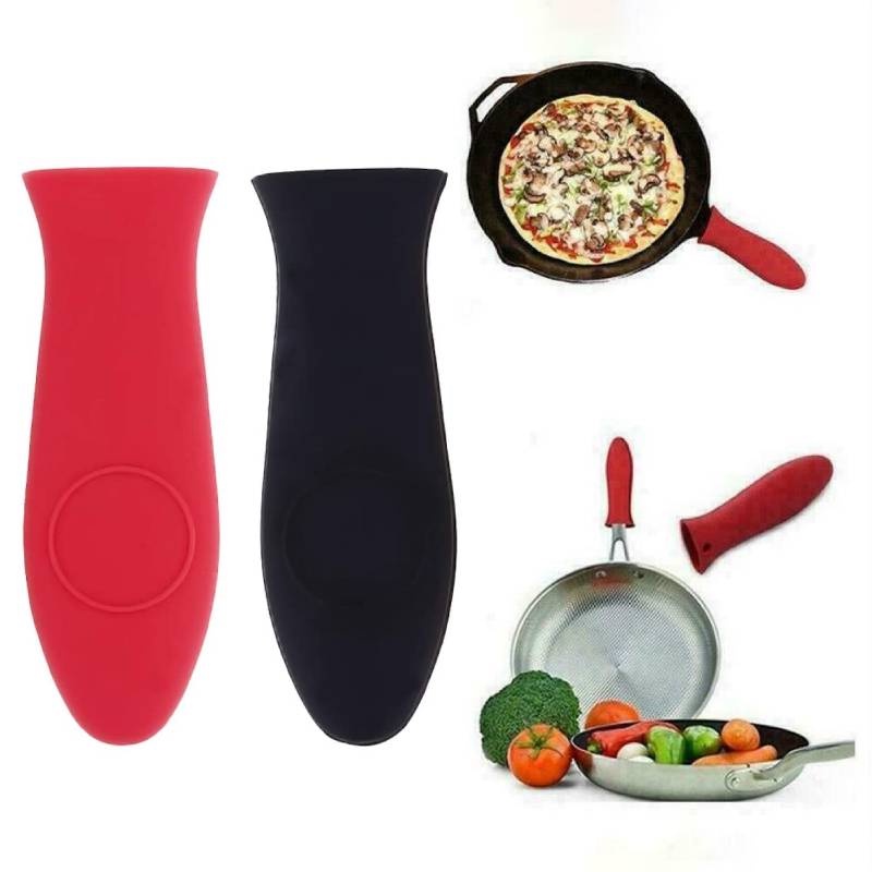 Silikon Praktis Non-slip Pegangan Panci Holder Tahan Suhu Tinggi Cast Iron Skillet Grip Sleeve Cover Alat Dapur