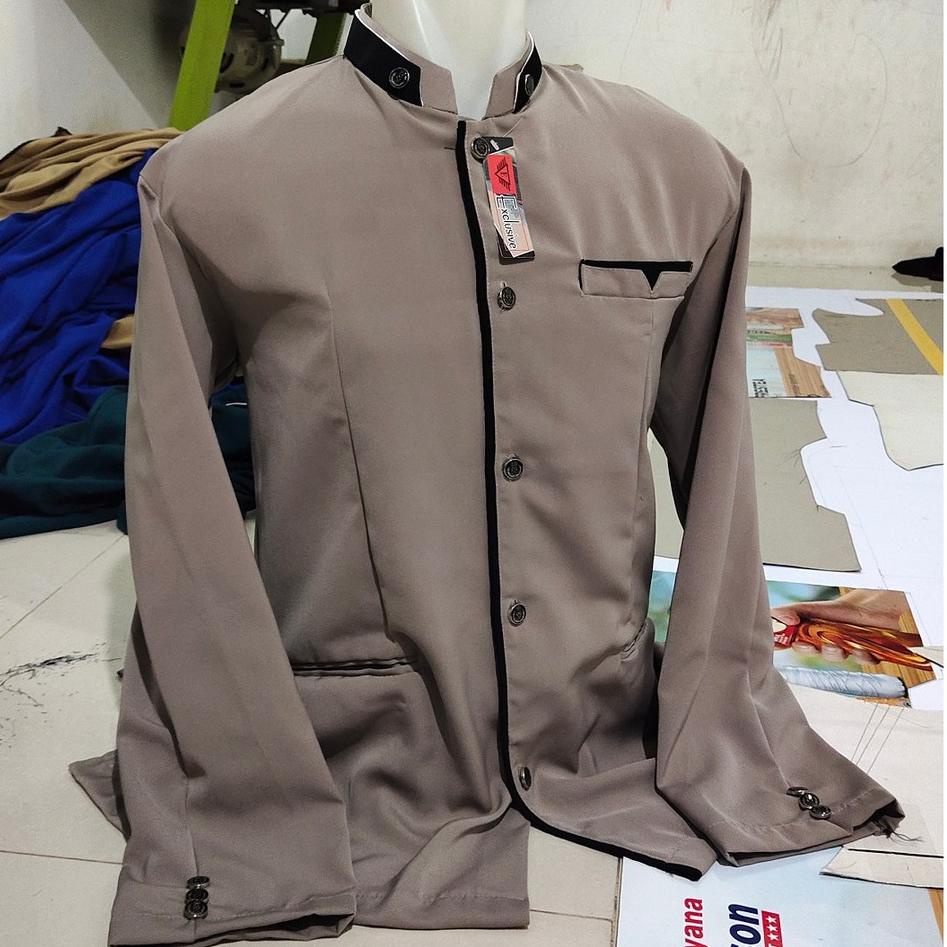 ֍ Jasko Lis Polos Jas Koko Motif Plat Bahan Hightwis Tebal Lembut FL00 / Fashion Muslim / Pakaian Mu