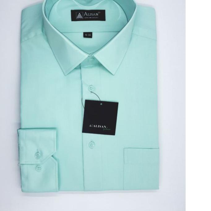 ➴ Kemeja Pria Alisan REGULER ORIGINAL Lengan Panjang H2 ( hijau mint ) ✽