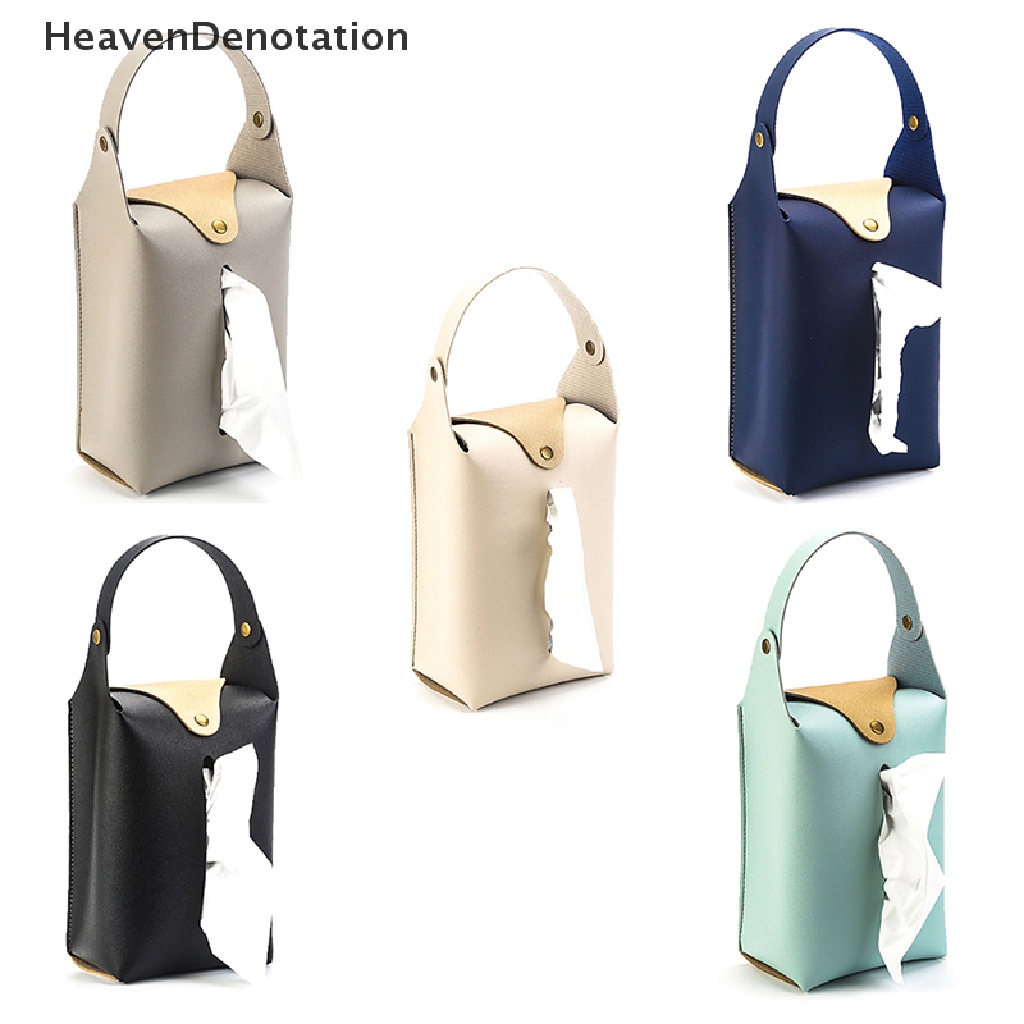 [HeavenDenotation] Tempat Tisu Headrest Mobil Bahan Kulit Kertas Handuk Storage Bag Vehicle Tissue Case HDV