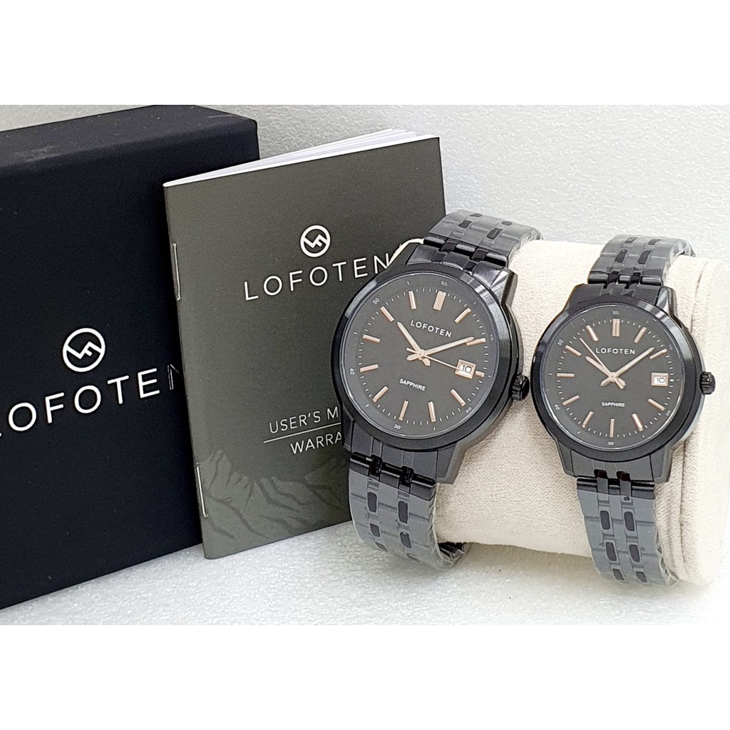 Jam Tangan Couple Lofoten 8110 Analog Pria Wanita Rantai Stainless Steel Sapphire Original Watch