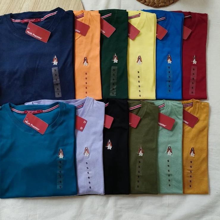 ( COD ) Kaos Hush Puppies Wanita dan Pria LENGAN PENDEK Kaos Polos Hush Puppies Original Logo Bordir