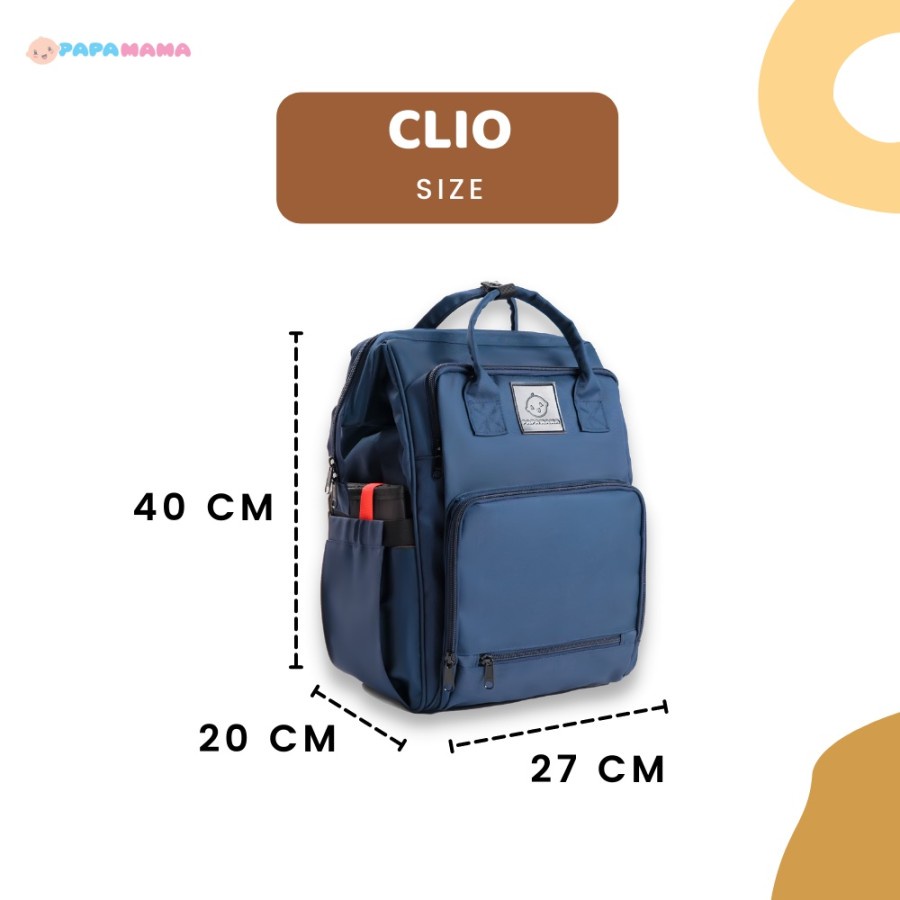 Papamama Diaper Bag Clio Dual Tone &amp; Solid Premium Quality Original - Tas Perlengkapan Bayi