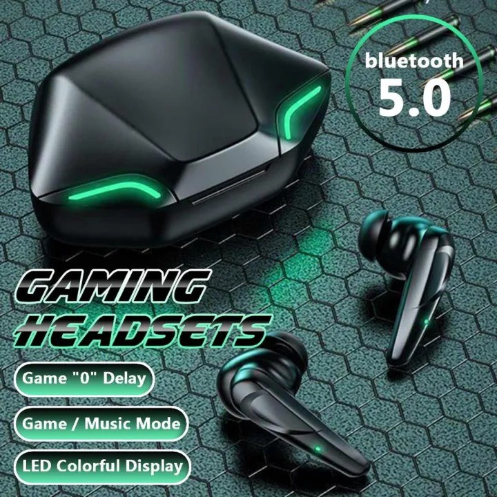 Headset Wireless Gaming TWS G11 Earphone Bluetooth With Mic Earbud Waterproof Bass Stereo AH067 - ACS