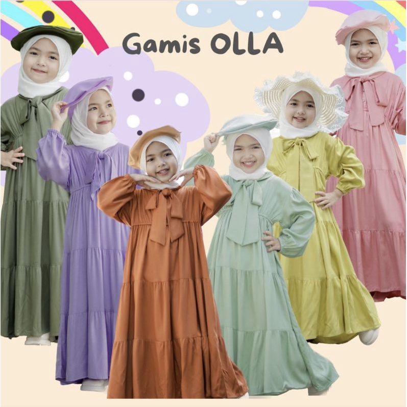GAMIS OLLA by OLT Style Gamis Ngaji Anak Perempuan Bahan Rayom Twill Premium