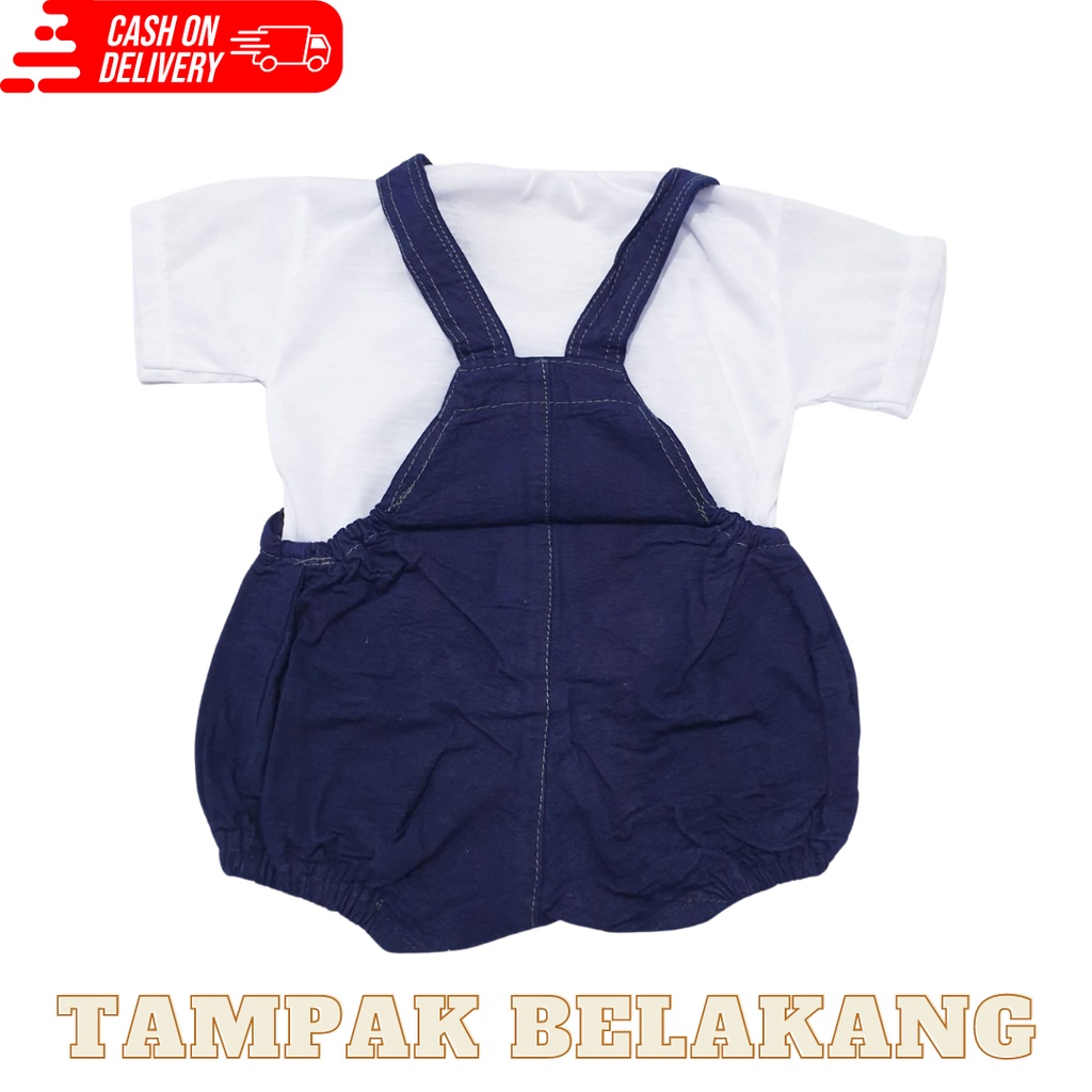 Cod Setelan Kodok Bayi Jeans 0-12 Bulan Baju Baby Gracia