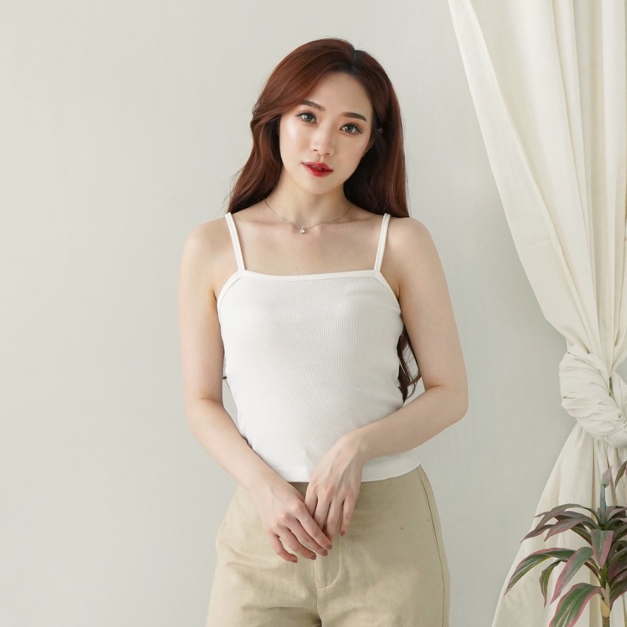 CAVALU Knit Basic Tank Top Tali Crop Top Rajut Tengtop Korea 245