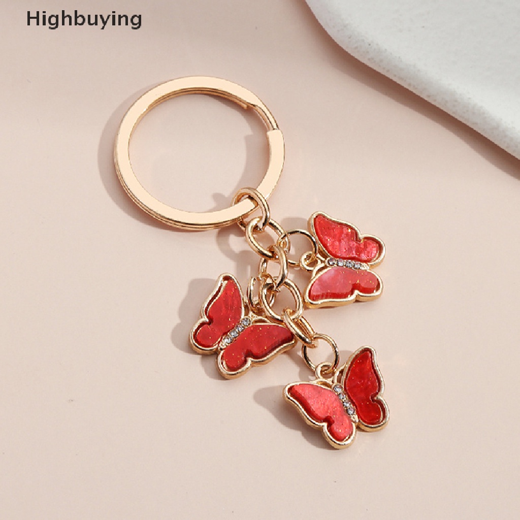 Hbid Gantungan Kunci Kupu-Kupu Lucu Gantungan Kunci Enamel Lapis Emas Untuk Wanita Gadis Handbag Aksesoris Ch Fashion Jewelry Glory