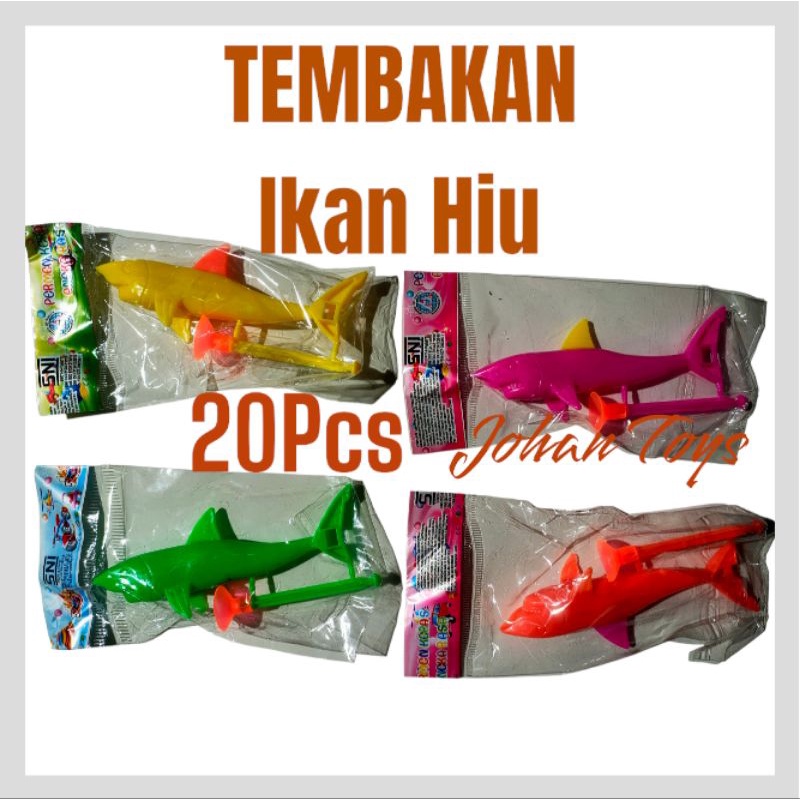 Mainan Tembakan kaca Ikan Hiu isi 20Pcs