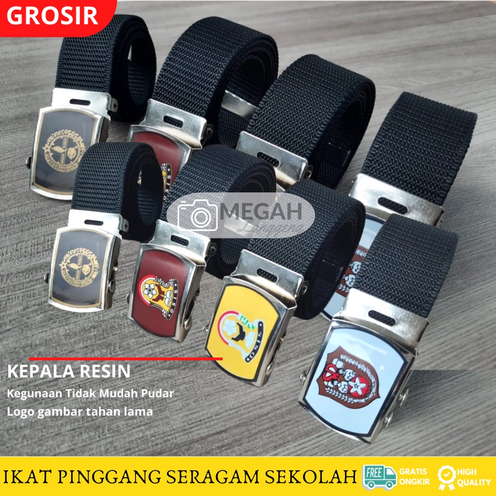 Grosir lusinan sabuk SD ikat pinggang sekolah - ikat pinggang SD perlengkapan sekolah - Ikat pinggang sekolah logo SD , SMA , SMP dan SMA pramuka /sabuk nylon. ikat pinggang sd, ikat pinggang sekolah kain.- sabuk kain sd