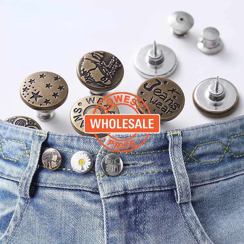 [Wholesale Prices] [Featured] Removable Coat Skirt Decor Snap Trendy Universal Clothing Fastener Pant Waistline Loose Adjust Spring Buckle Perfect Fit No Sewing Nail Button