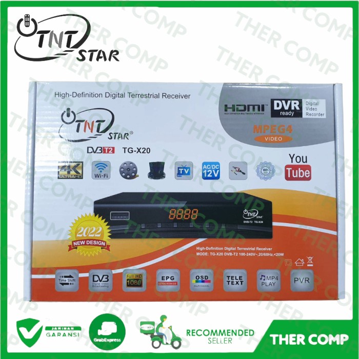 STB TNT STAR SET TOP BOX TV DIGITAL DVB T2 Model TG-X20