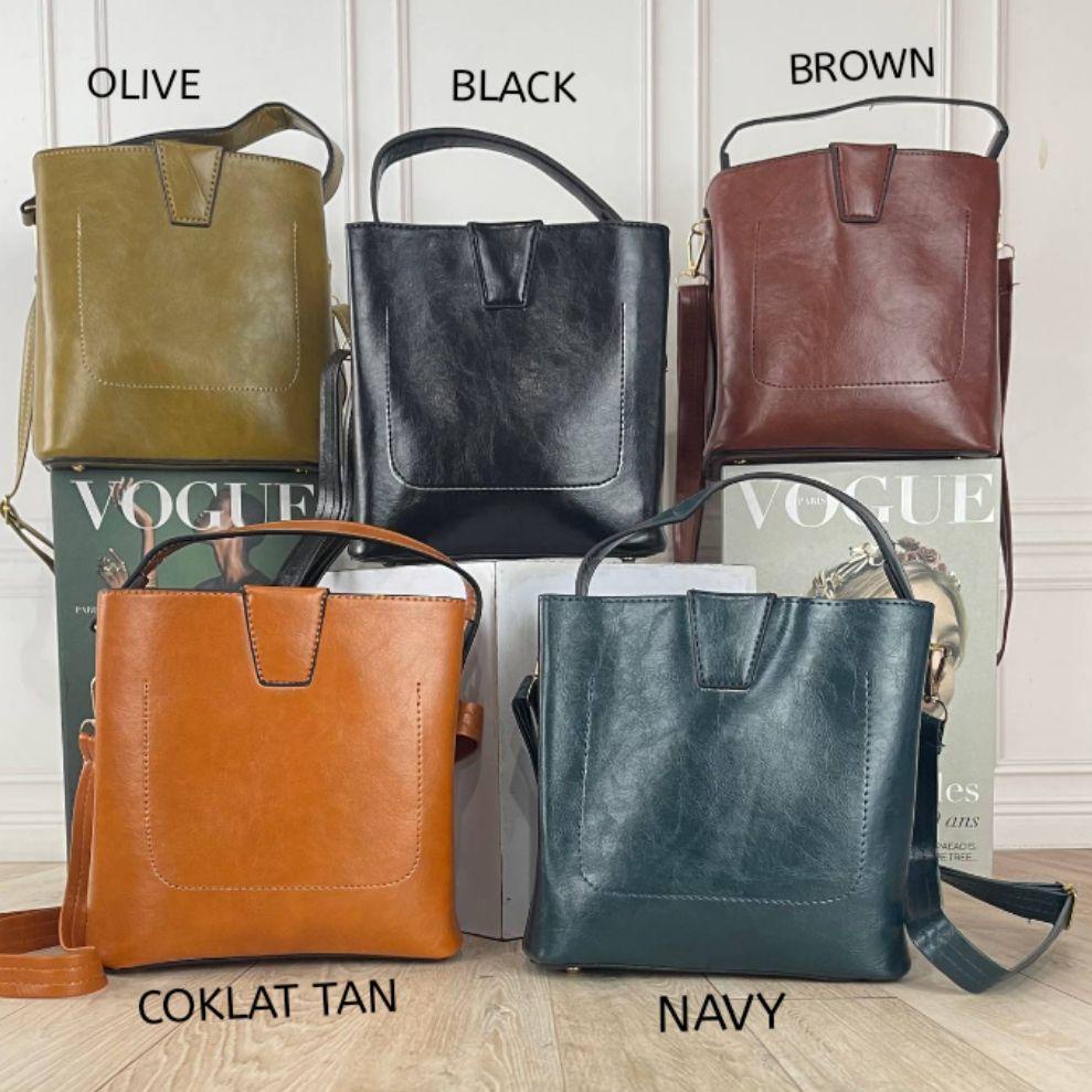 MENARIK SLING BAG LATVIA TAS SELEMPANG POLOS CANTIK UNIK KULIT SINTETIC TEBAL BISA TEN ADA RESLITING