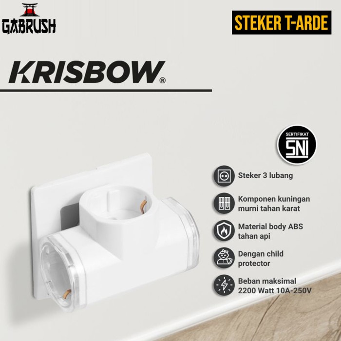 Krisbow Steker T-arde Stop Kontak 3 Cabang SNI