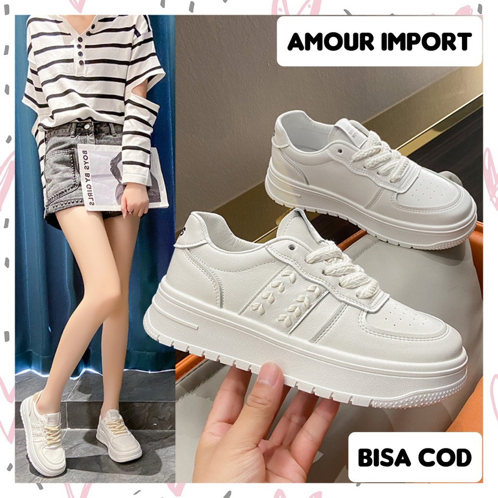 ( AMOUR ) Sepatu Sneakers Wanita Simple Hang Out Santai Premium Import Fashion Korea 5508