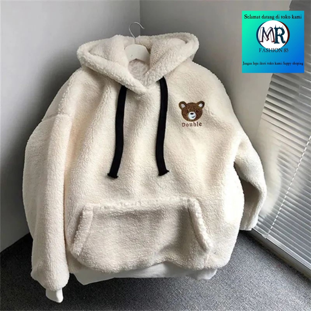 Hoodie Sherpa Bulu Double Cat Bordier Terbaru 2023 / Hoodie bulu remaja kekinian / Sweater Hoodie Sherpa Bordier / Cute Sherpa Bulu Domba / Hoodie Wanita kekinian / Hoodie bulu lembut terbaru 2023