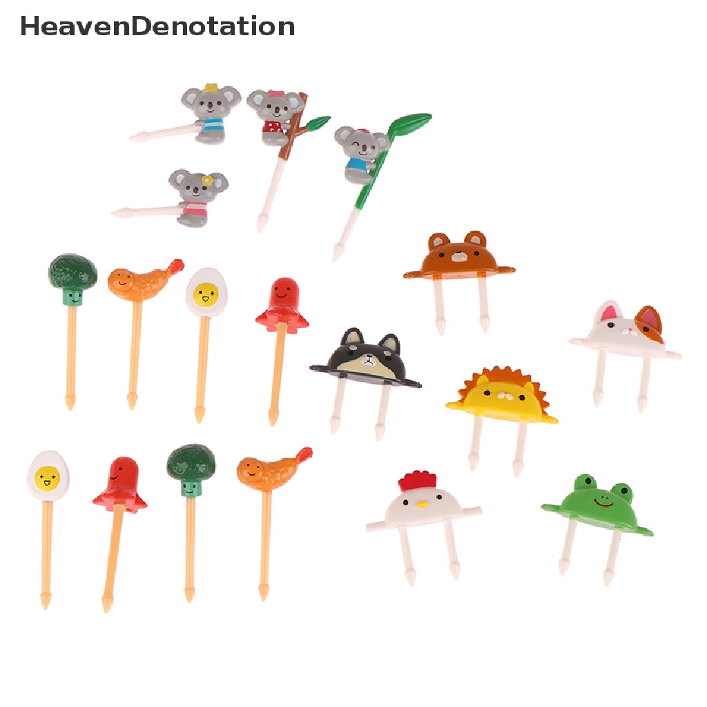 [HeavenDenotation] 4per6/8pcs Garpu Buah Hewan Kartun Snack Dessert Kue Animal Decor Food Picks HDV