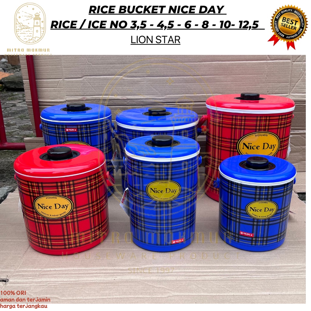 SALE!! LION STAR - NICE DAY RICE BUCKET /  TERMOS NASI DAN ES 3,5 - 4,5 - 6 - 8 - 10 - 12,5 - 20 - 33 - 38 LITER