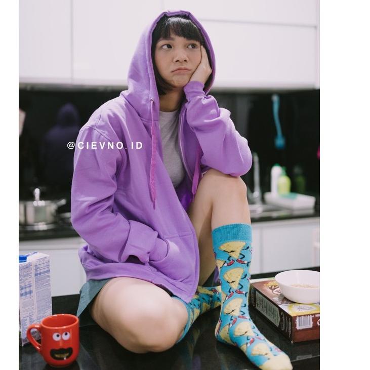 ✫ HOODIE ZIPPER POLOS UNGU MUDA SIZE M - XXXL ☝