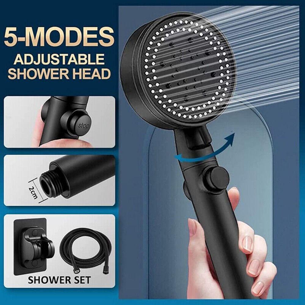 Populer Kepala Shower Adjustable 5mode Hand Hold Shower Sets