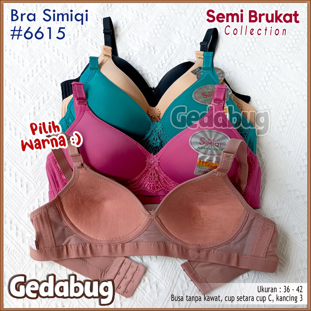 Bra BH Simiqi 6615 Semi Renda | Bra wanita dewasa Big Cup Busa sedang Kancing 3 | Gedabug