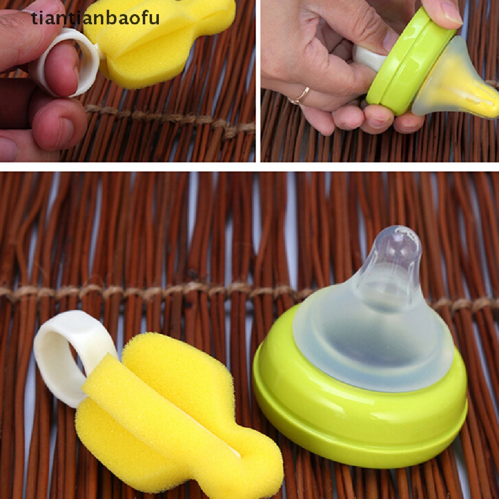 [tiantianbaofu] 10pcs Rotag Spons Sikat Puting Bayi Dot Sikat Pembersih Dot Cleaner Butik