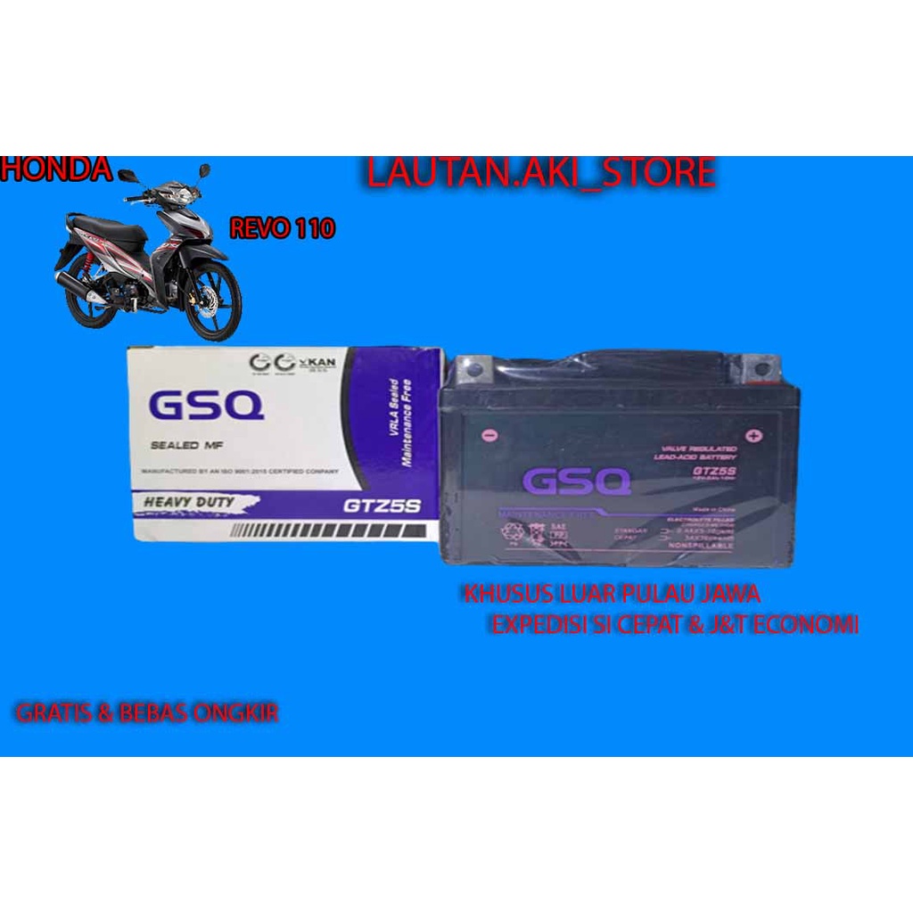 Aki Motor Honda REVO 110 GS GTZ5 Accu Kering MF