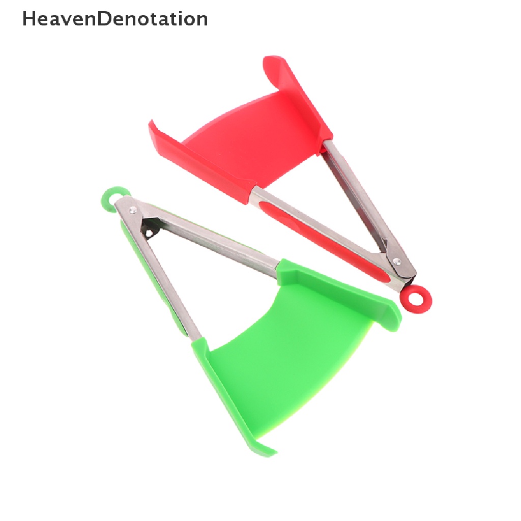 [HeavenDenotation] Spatula Dapur 2in1 Klip Penjepit Silikon Tahan Panas Tidak Dapat Ditarik HDV