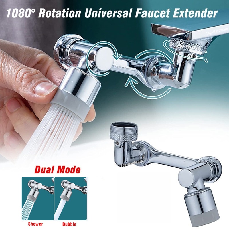 COOFARI New 1pc ABS 1080° Universal Faucet Splash Filter Tap Swivel Spray Head Extension