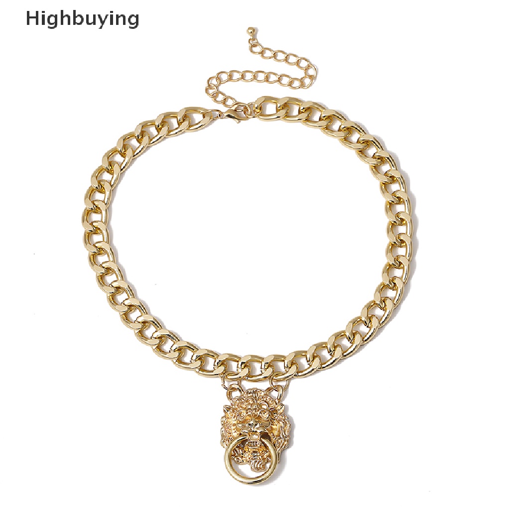 Hbid Logam Hip Hop Lion Locket Pendant Kalung Punk Rantai Wanita Gadis Baru Glory
