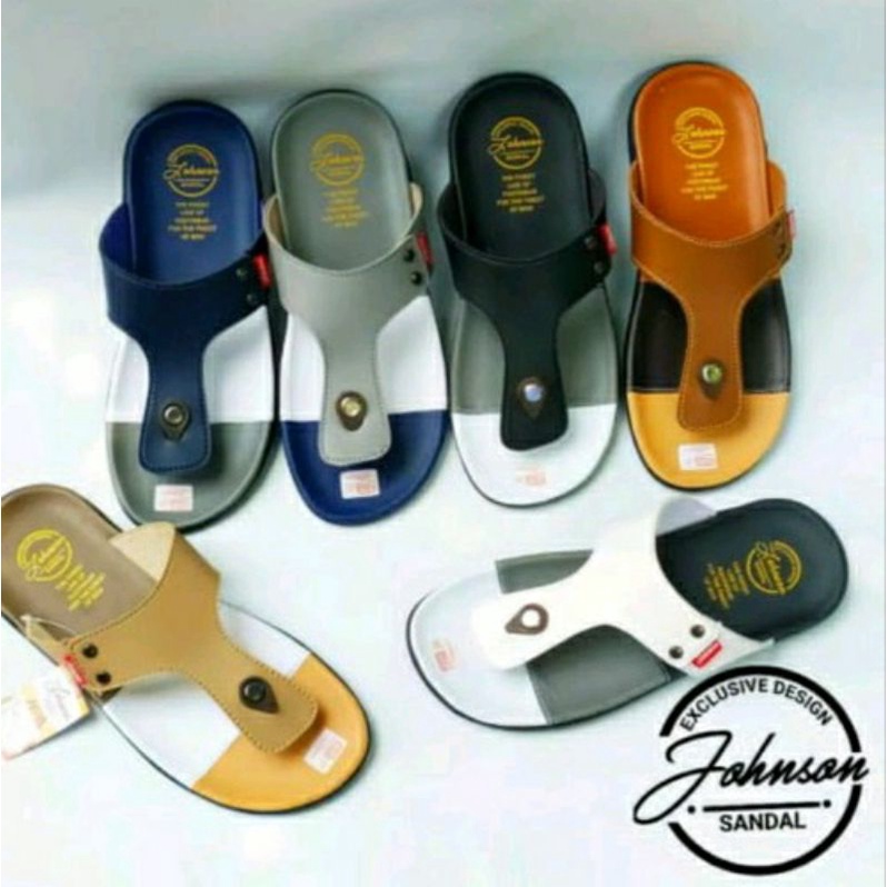 Sandal Pria Distro Sendal Jepit Sandal  Terbaru JOHNSON Tiga Warna Multiple RTX-12