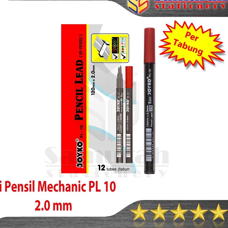 

Super Gembira isi Pensil Mekanik Joyko PL 10 2.0 mm Perlusin / Mechanical Pencil lead PL-10 / isi Pensil Cetek Besar 1 pak isi 12 Tube