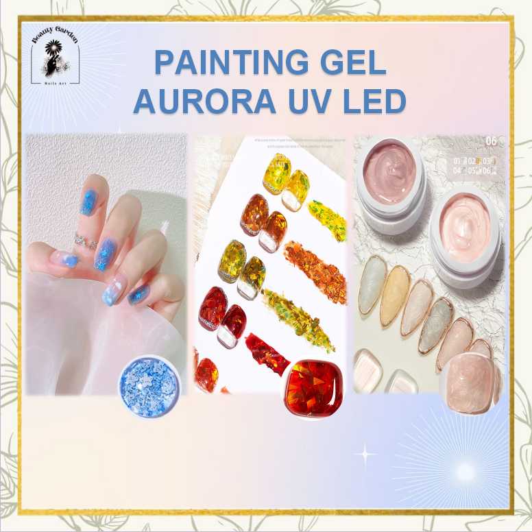 [ COD ] KUTEK GEL UV LED MUD PAINTING GEL AURORA 6COLOUR/NAIL GEL POLISH 5ML/CAT KUKU MUTIARA KERANG WARNA