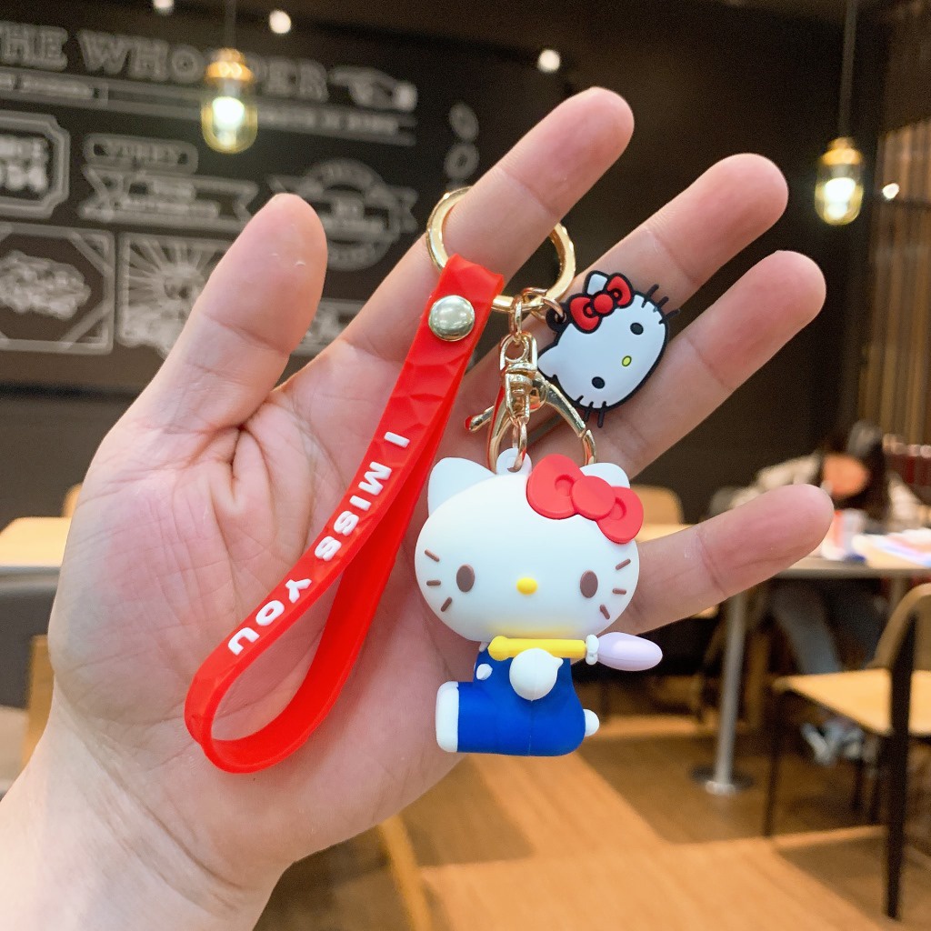 Ornamen Desain Kartun Kucing | Gantungan Kunci Bentuk Boneka Bahan Silikon | Gantungan Kunci Bentuk Mobil Untuk Hadiah Ulang Tahun