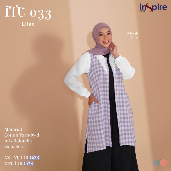 Tunik Inspire Youth ITU 033 Terbaru / Lilac-Peach-Light Grey-Sage / Fashion Muslim Tunik Inspire Youth