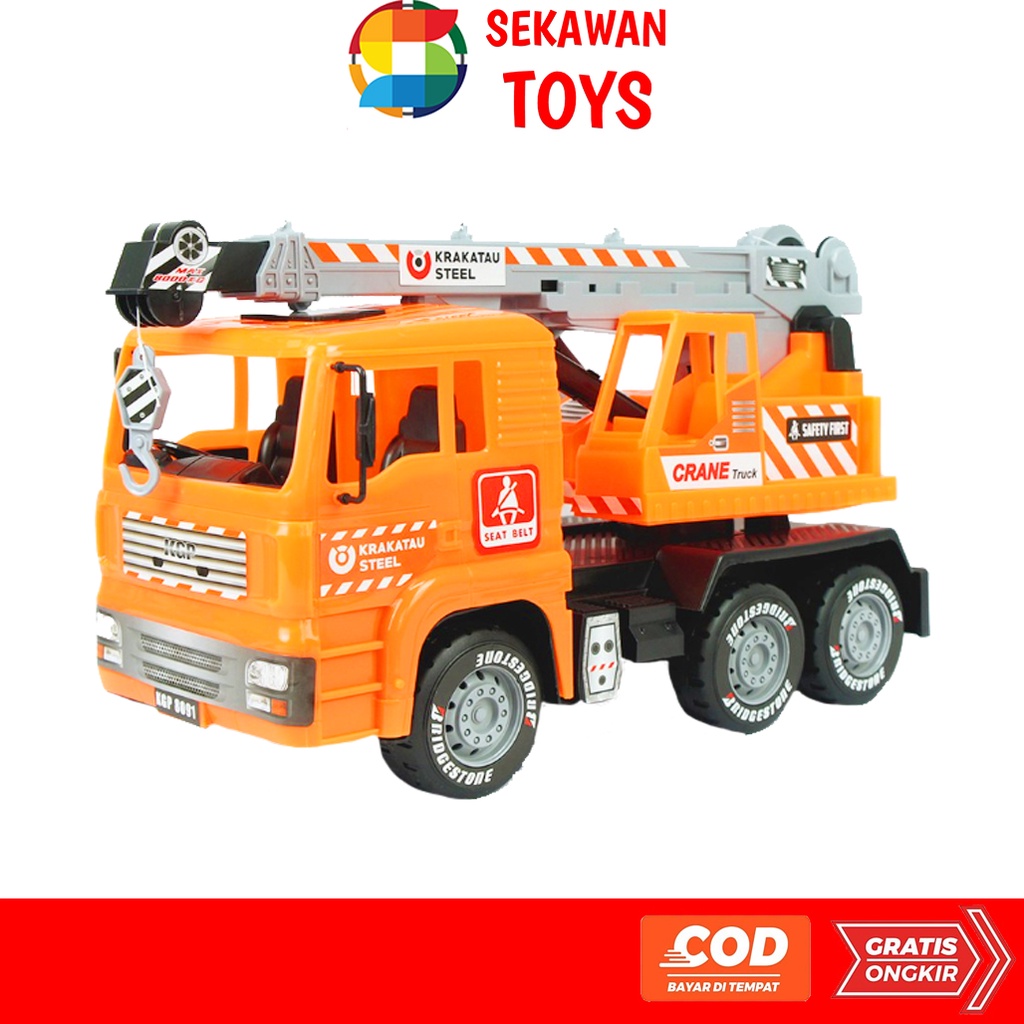 Mainan Anak Construction Crane Truck/ Truk Kontruksi Bangunan 8091A