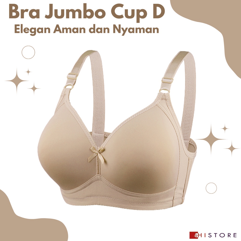 [HI] Bra BH Jumbo Cup D Fashion Wanita Premium Busa Tipis Tanpa Kawat Sangat Nyaman 2138