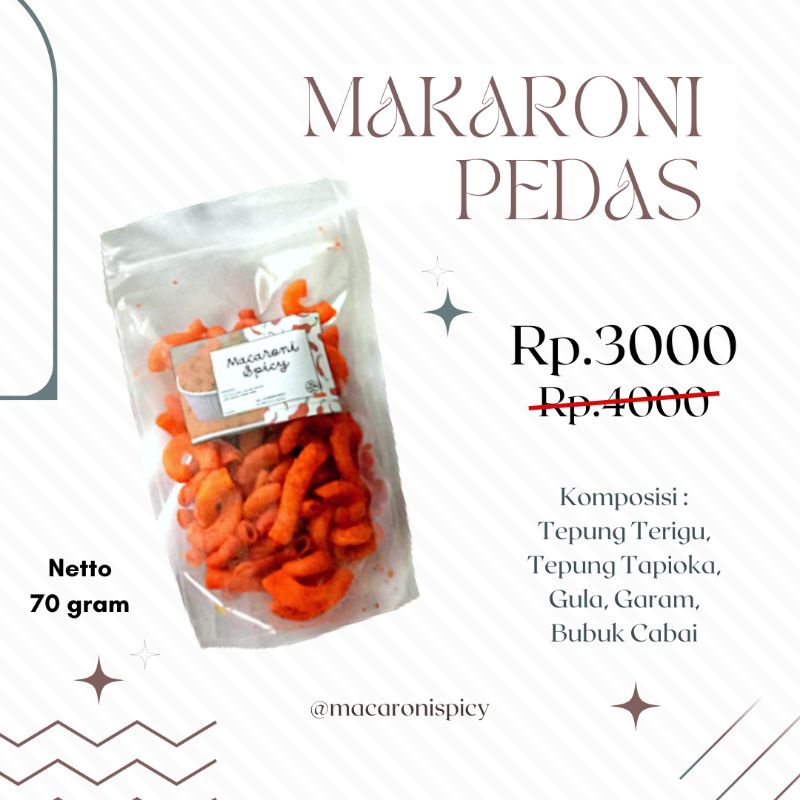 

Macaroni Spicy Makaroni Pedas Bantet 70 gram