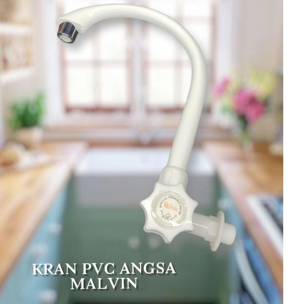 Pasti Favorit KRAN ANGSA WASTAFEL AIR CUCI PIRING DAPUR PLASTIK PVC MALVIN / KERAN ANGSA PVC 1/2 INC