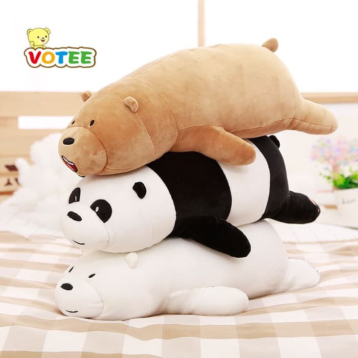 ✨ BISA COD ✨ Boneka We Bare Bear 55CM Boneka Grizzly Boneka Panda Boneka Ice Bear - Ice Bear